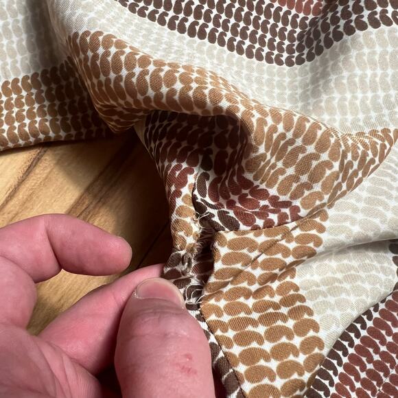 VINTAGE 60s Mod Scarf Shirt Lady Arrow Size Medium Earthtone Disco - Picture 6 of 7